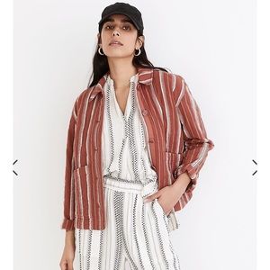 Madewell light spun quilted red jacket